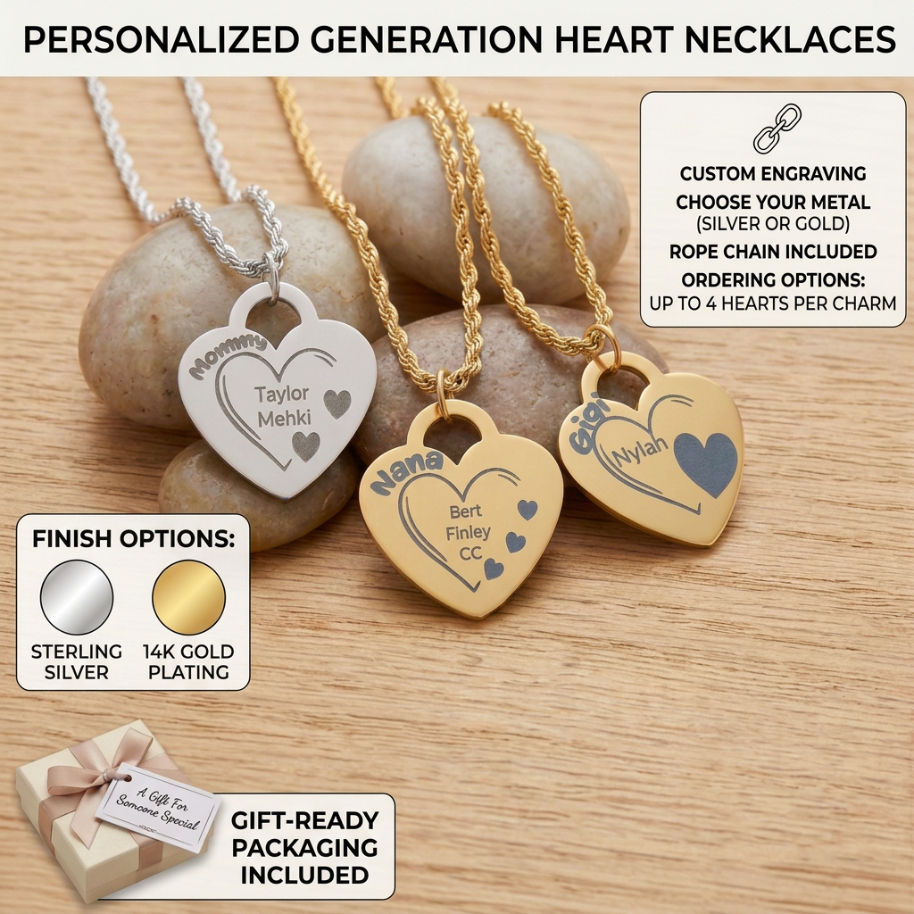 Personalized Heart Mother's Necklace