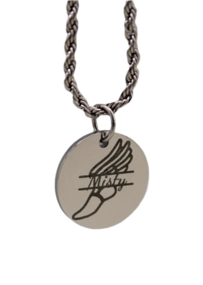 Personalized Track & Field Winged Shoes Necklace