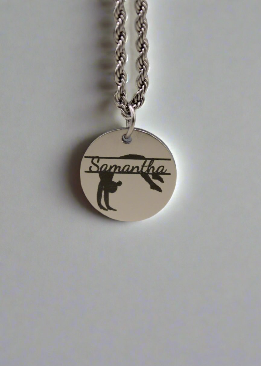 Personalized Gymnast Flipping Necklace