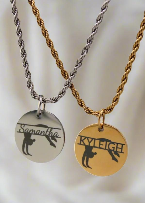 Personalized Gymnast Flipping Necklace