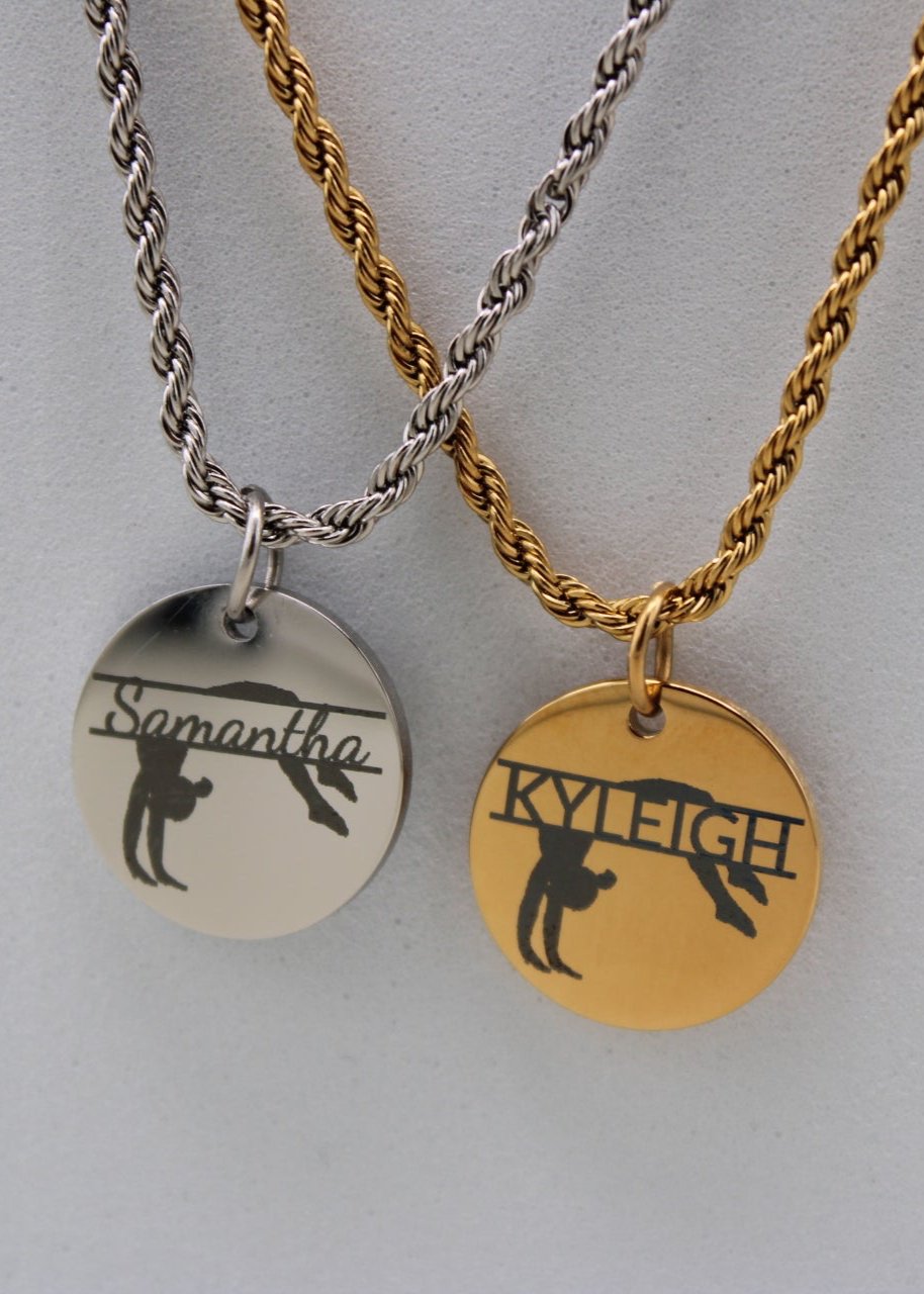 Personalized Gymnast Flipping Necklace