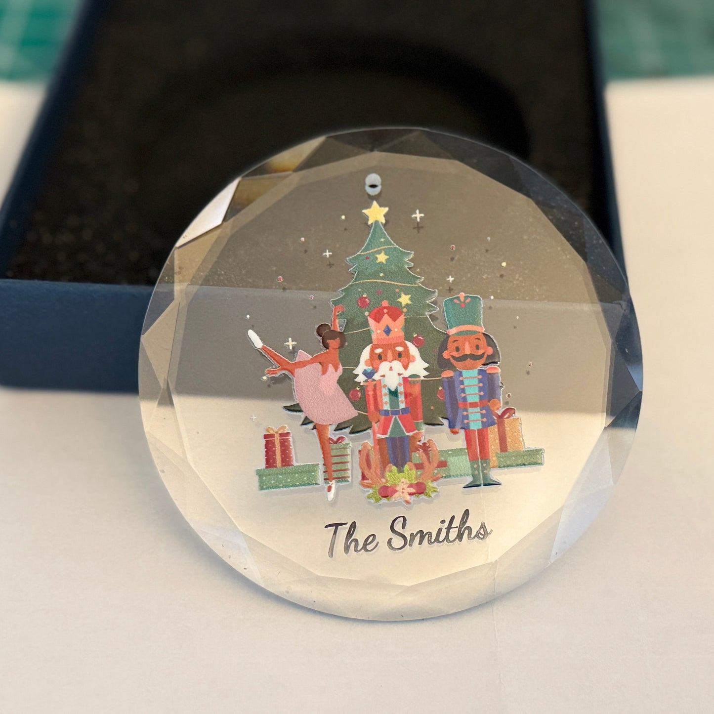 Personalized Glass Black Nutcracker Ornament