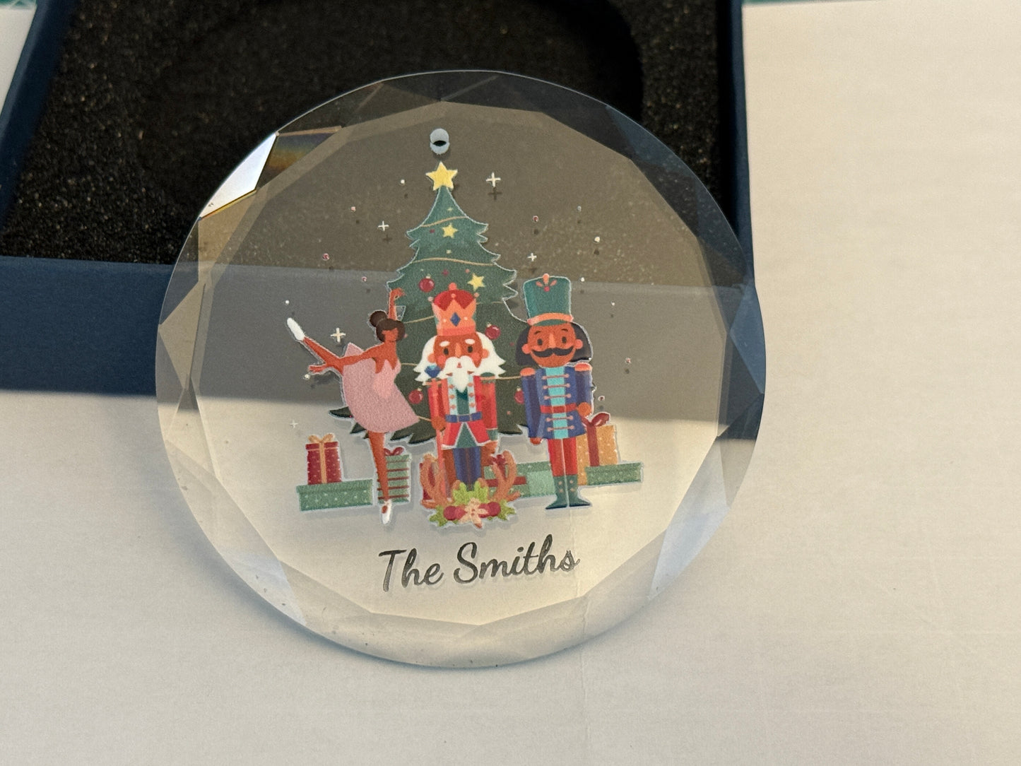 Personalized Glass Black Nutcracker Ornament