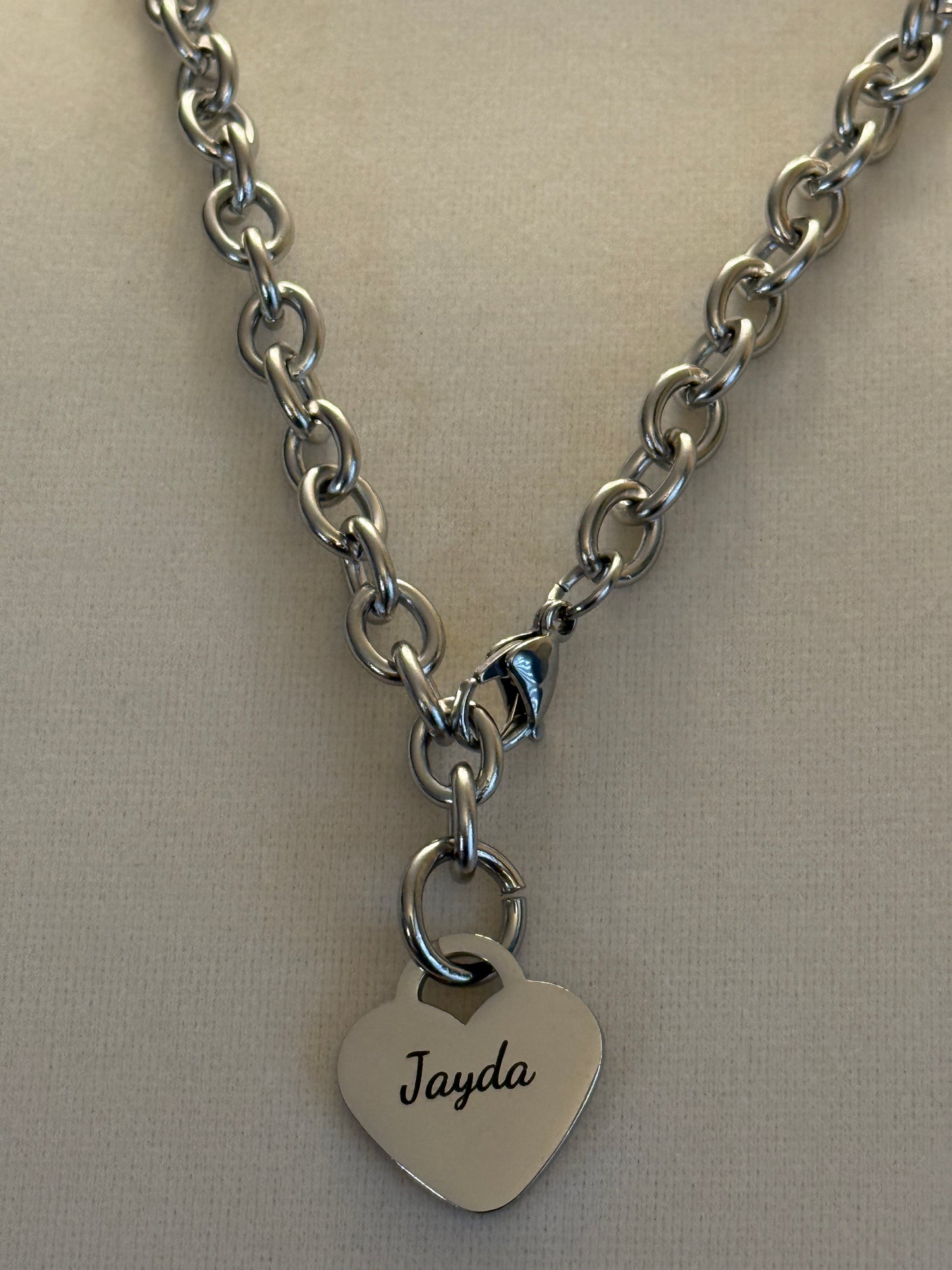 Personalized Stainless Steel Heart Necklace