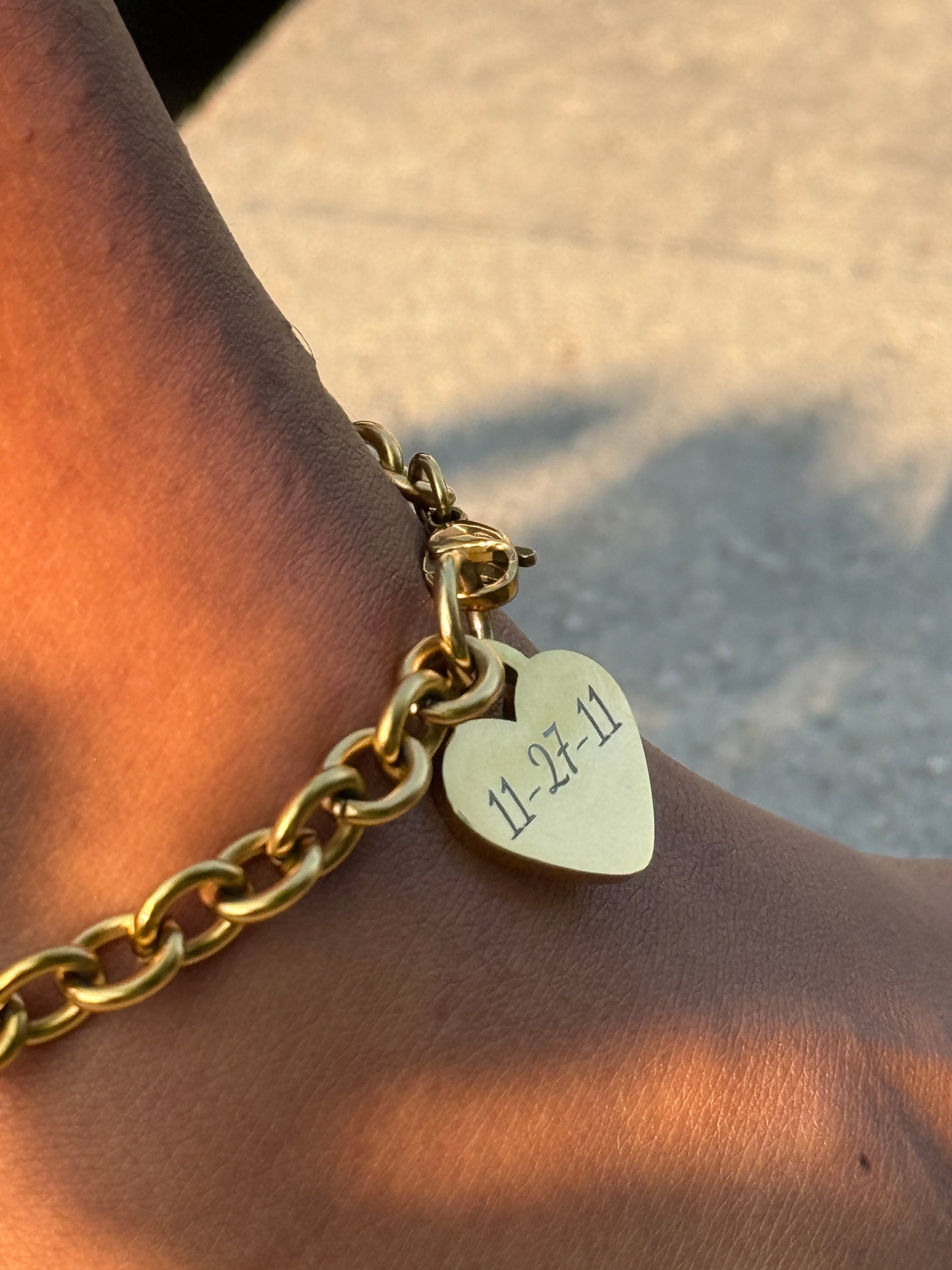 Personalized 18K Gold PVD Stainless Steel Heart Anklet