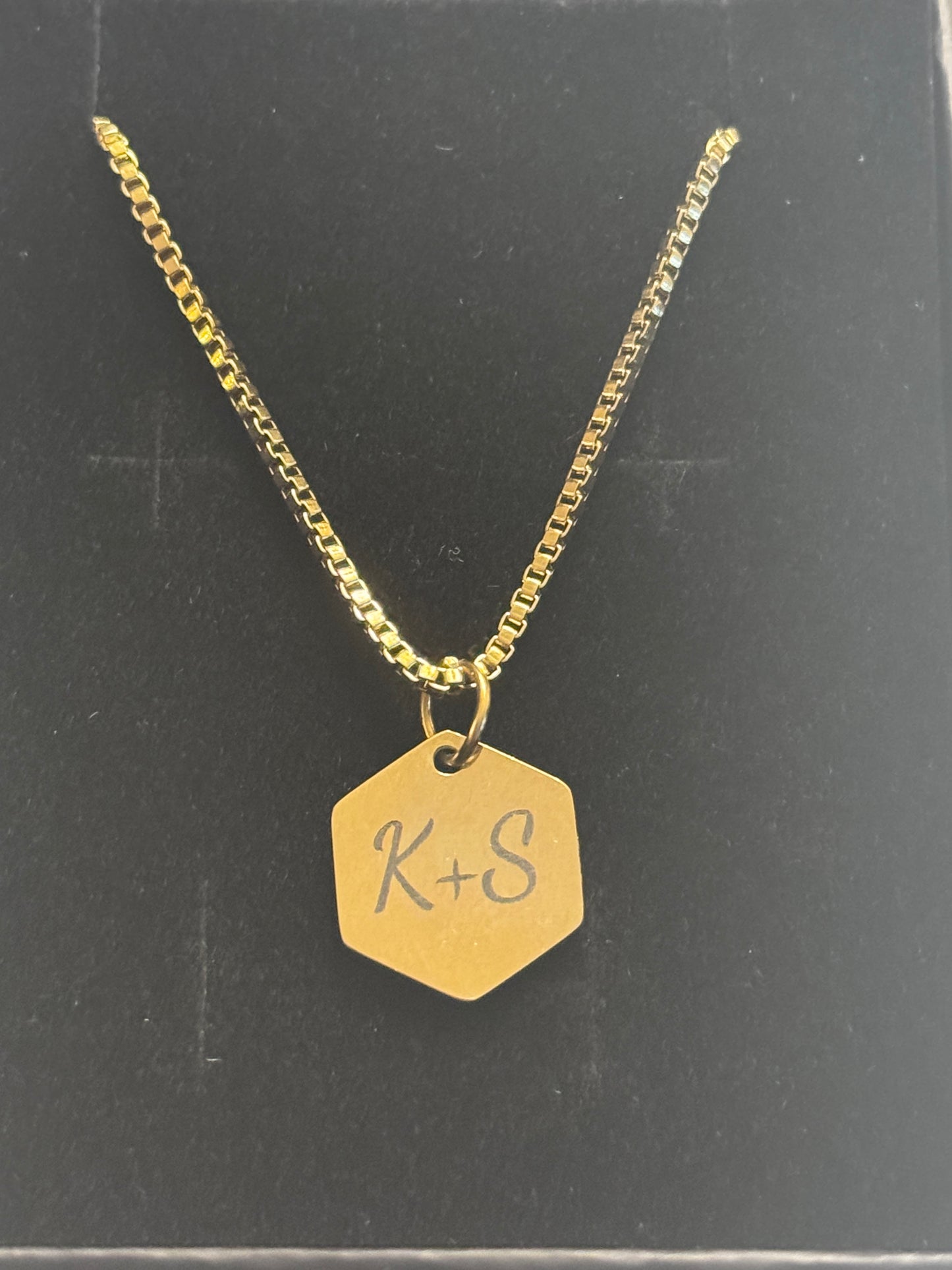 Personalized Gold Couple's Box Chain Necklace