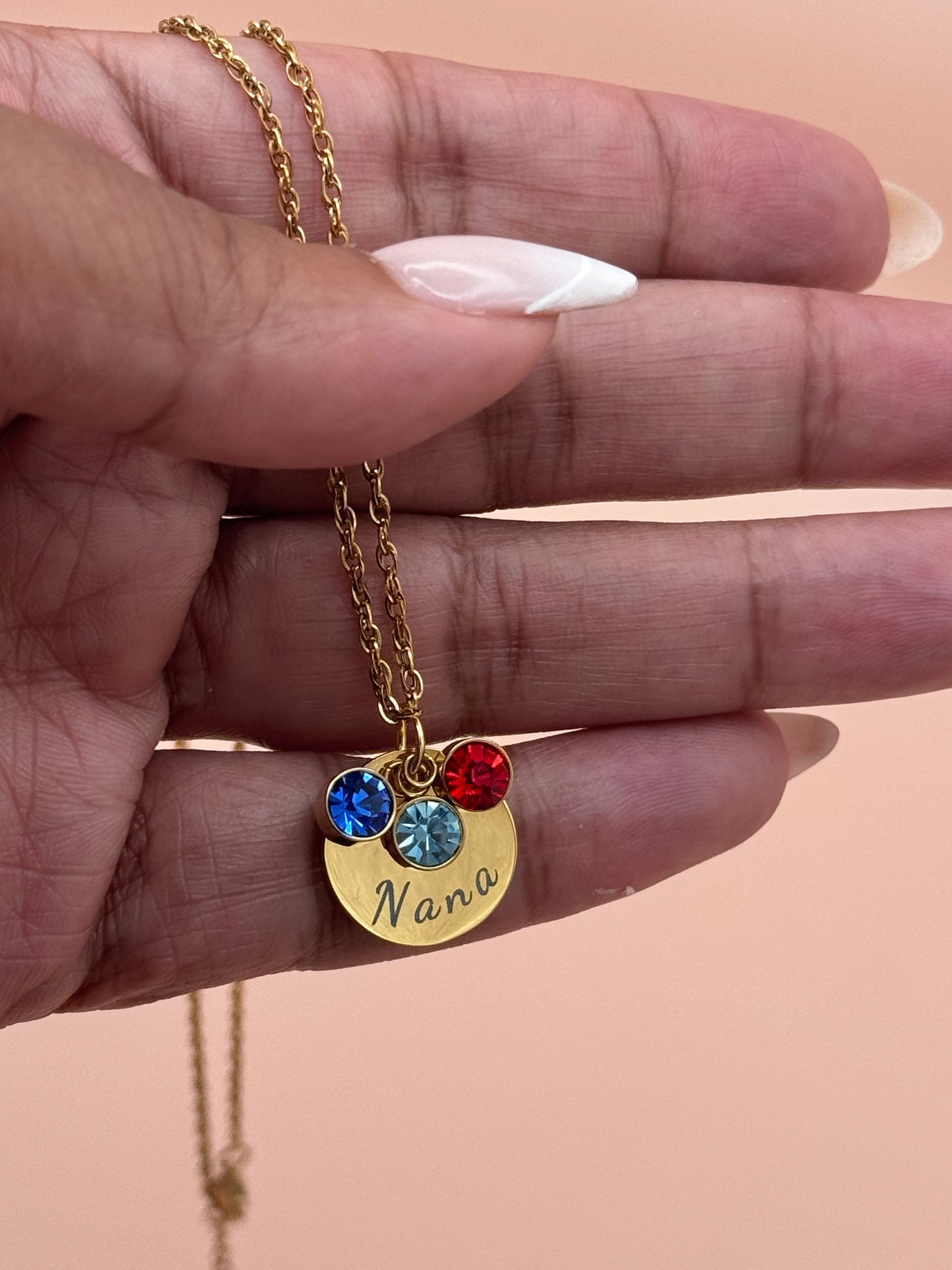 Personalized Birthstone Nana Necklace