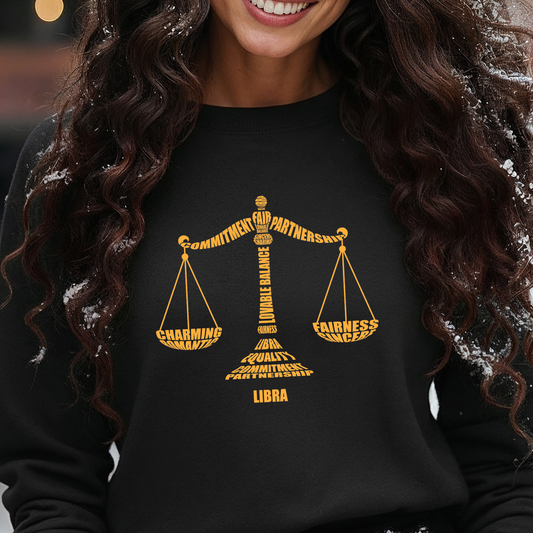 Libra Scales Characteristics Crewneck Sweatshirt — Unisex (S–5X)