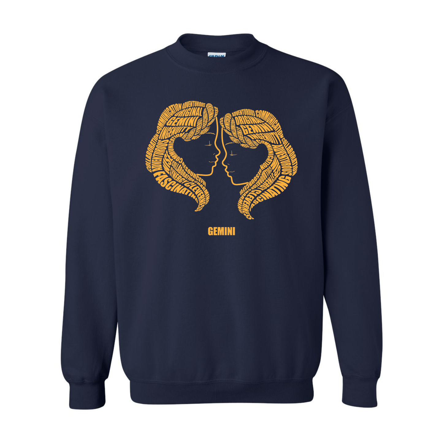 Zodiac Characteristics Crewneck Sweatshirt (White and Navy) Sizes S-5X