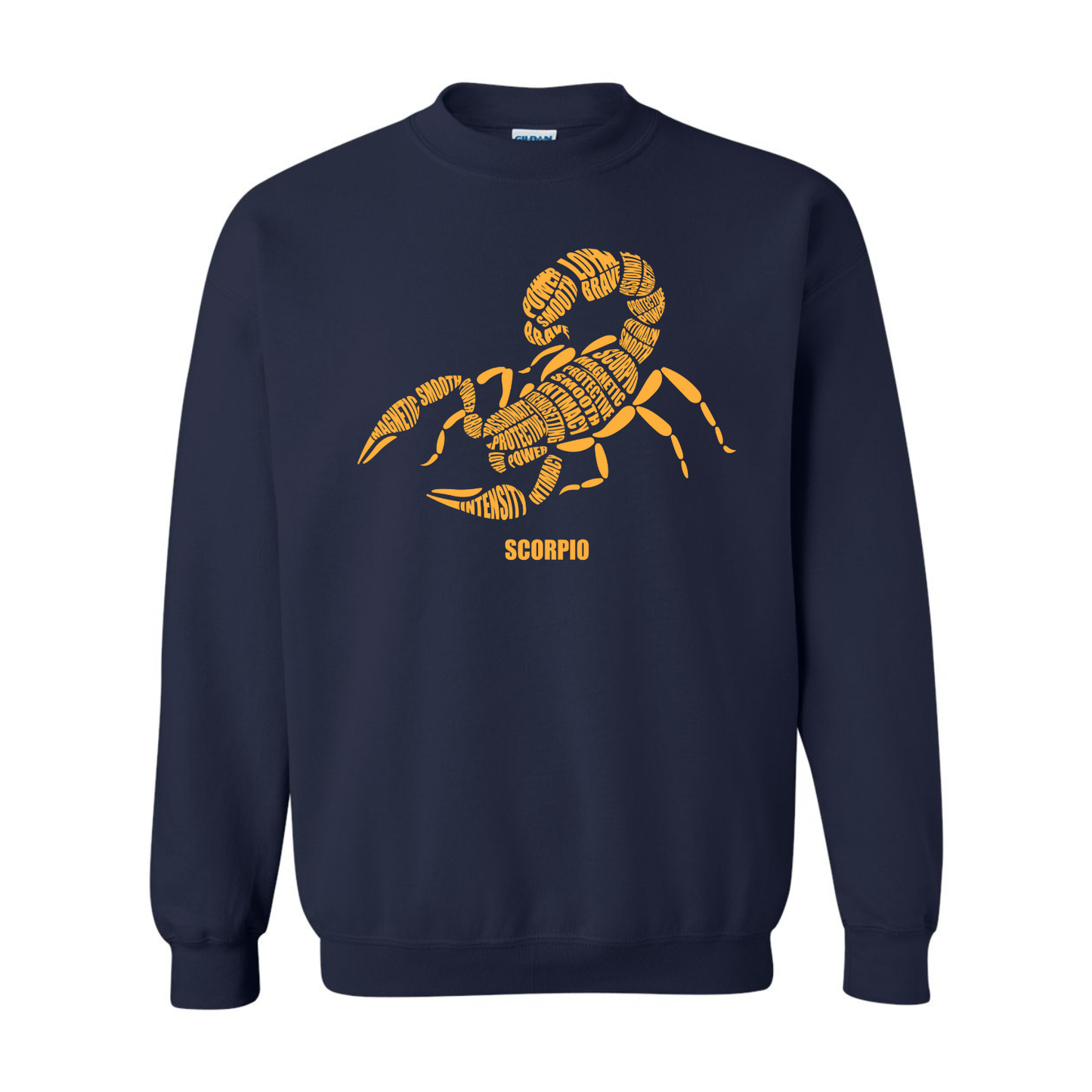 Zodiac Characteristics Crewneck Sweatshirt (White and Navy) Sizes S-5X