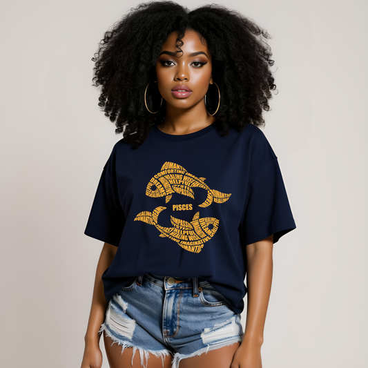 Zodiac Characteristics Navy Blue T-Shirt – All Signs Available
