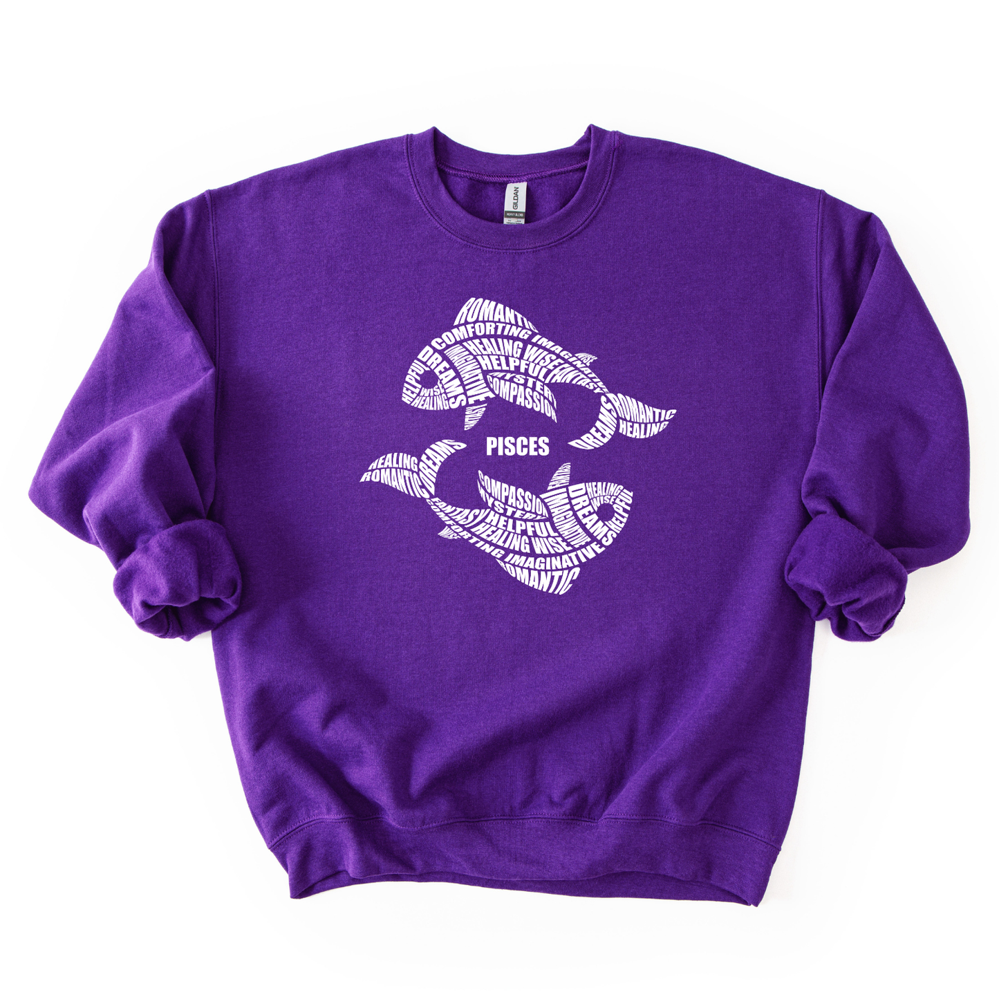 Zodiac Characteristics Crewneck Sweatshirt – Purple Edition