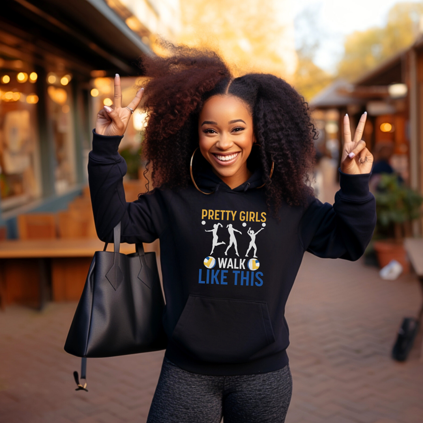 Pretty Girls Walk Like This Volleyball Hoodie (Sizes S - 5X)