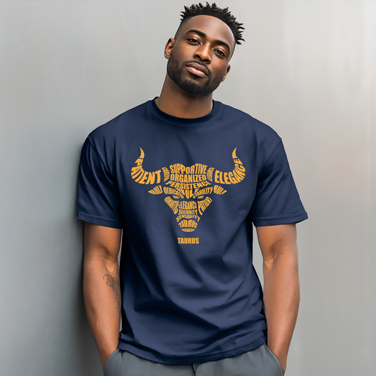 Zodiac Characteristics Navy Blue T-Shirt – All Signs Available