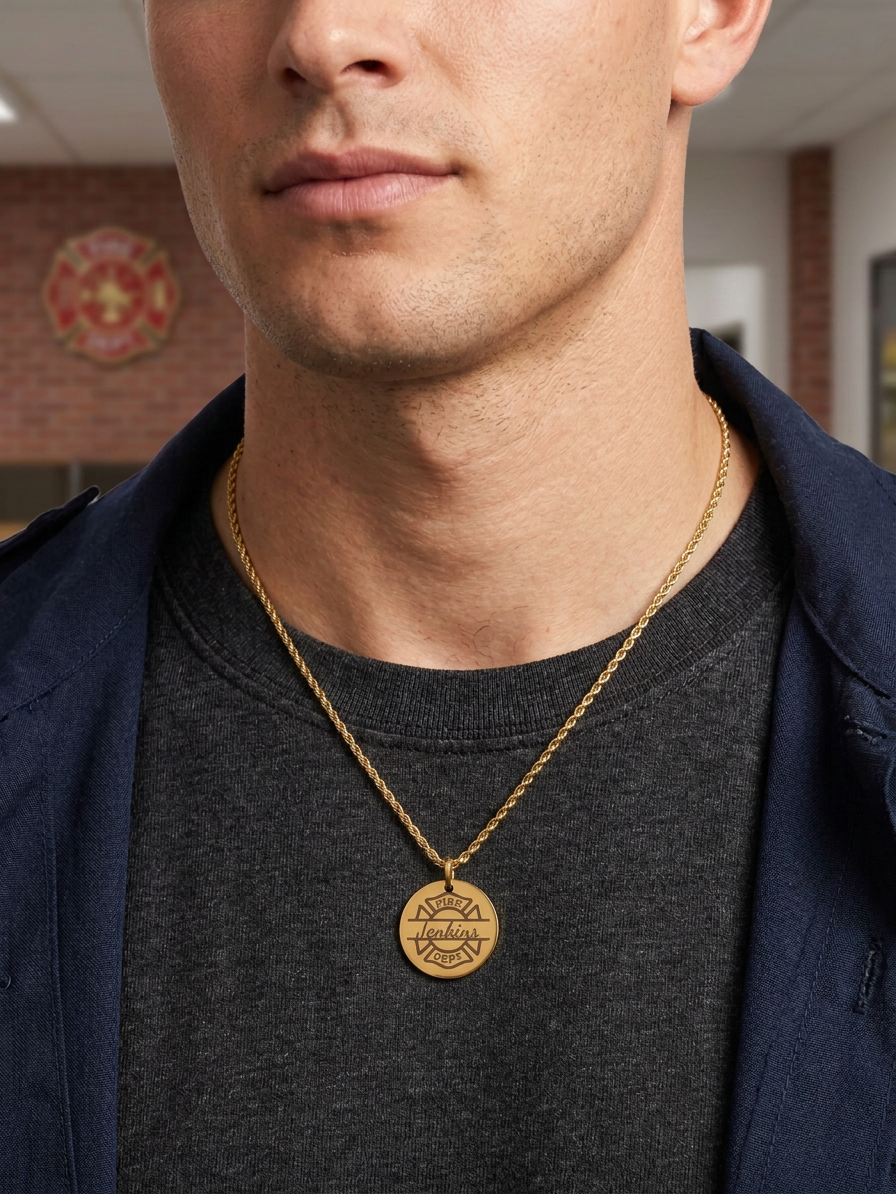 Personalized Firefighter Name Necklace and Pendant