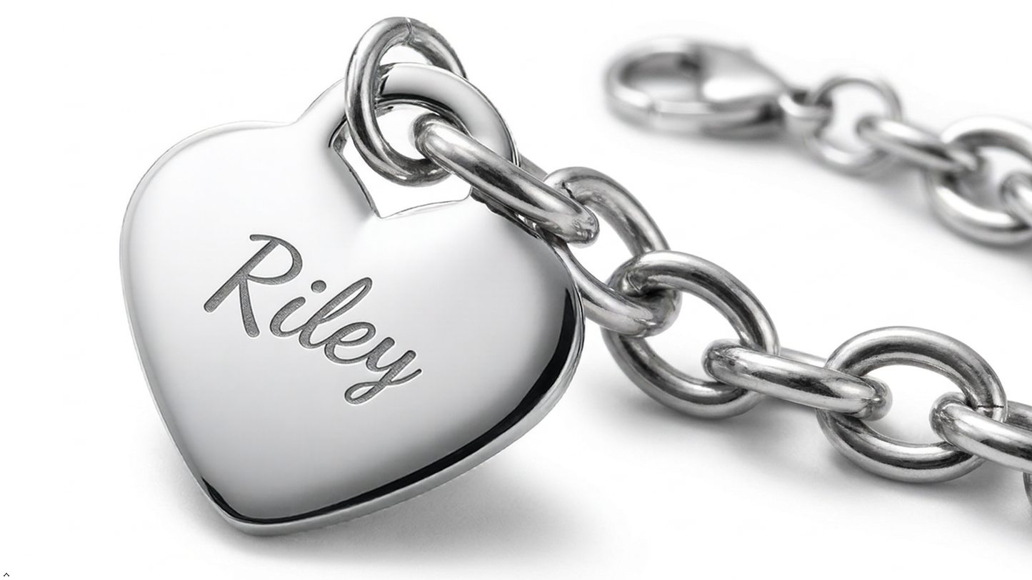 Personalized Stainless Steel Heart Anklet