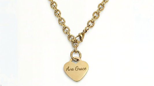 Personalized 18K Gold PVD Stainless Steel Heart Necklace