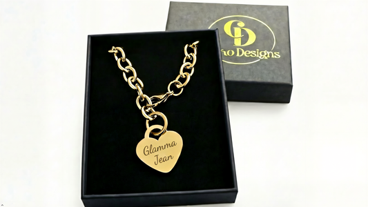Personalized 18K Gold PVD Stainless Steel Heart Necklace