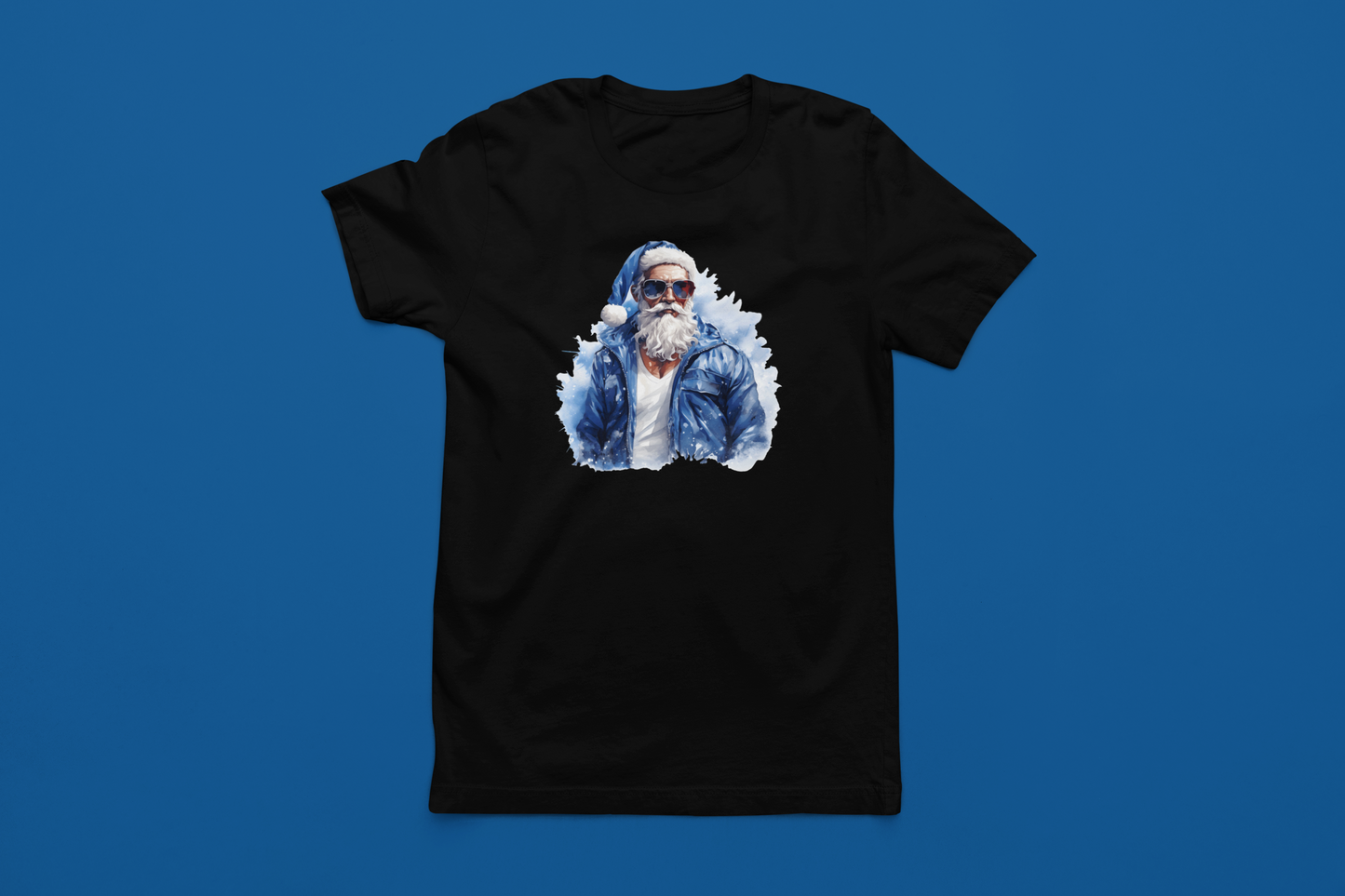 Adult Cool Blue Santa T-Shirt