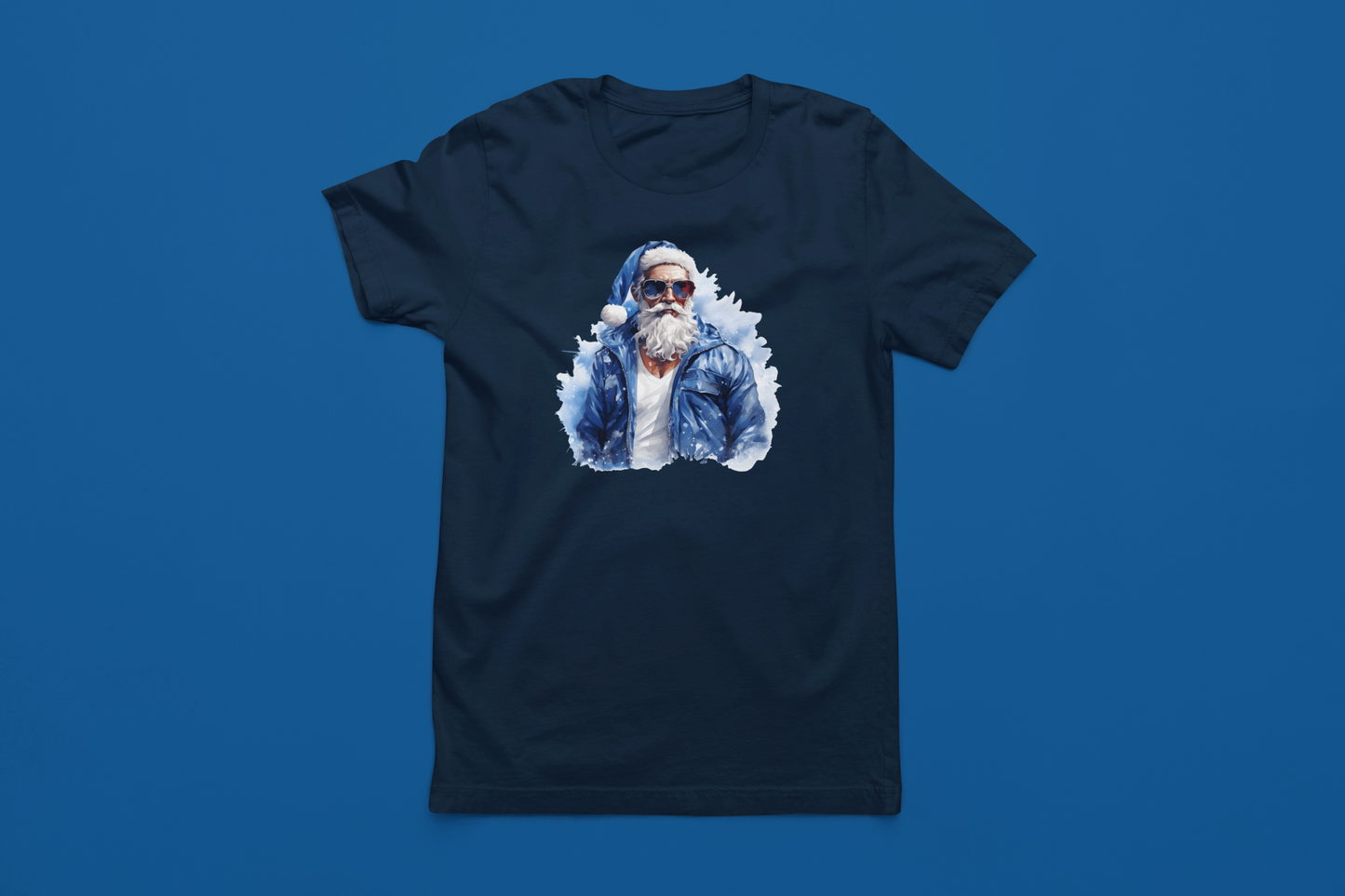 Adult Cool Blue Santa T-Shirt
