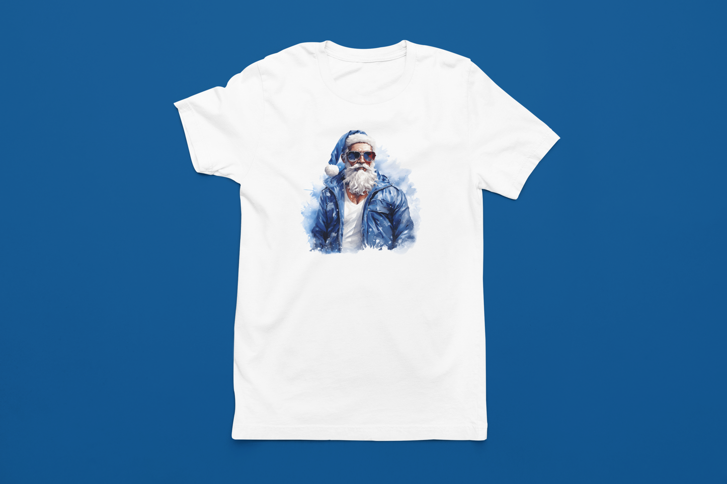 Adult Cool Blue Santa T-Shirt