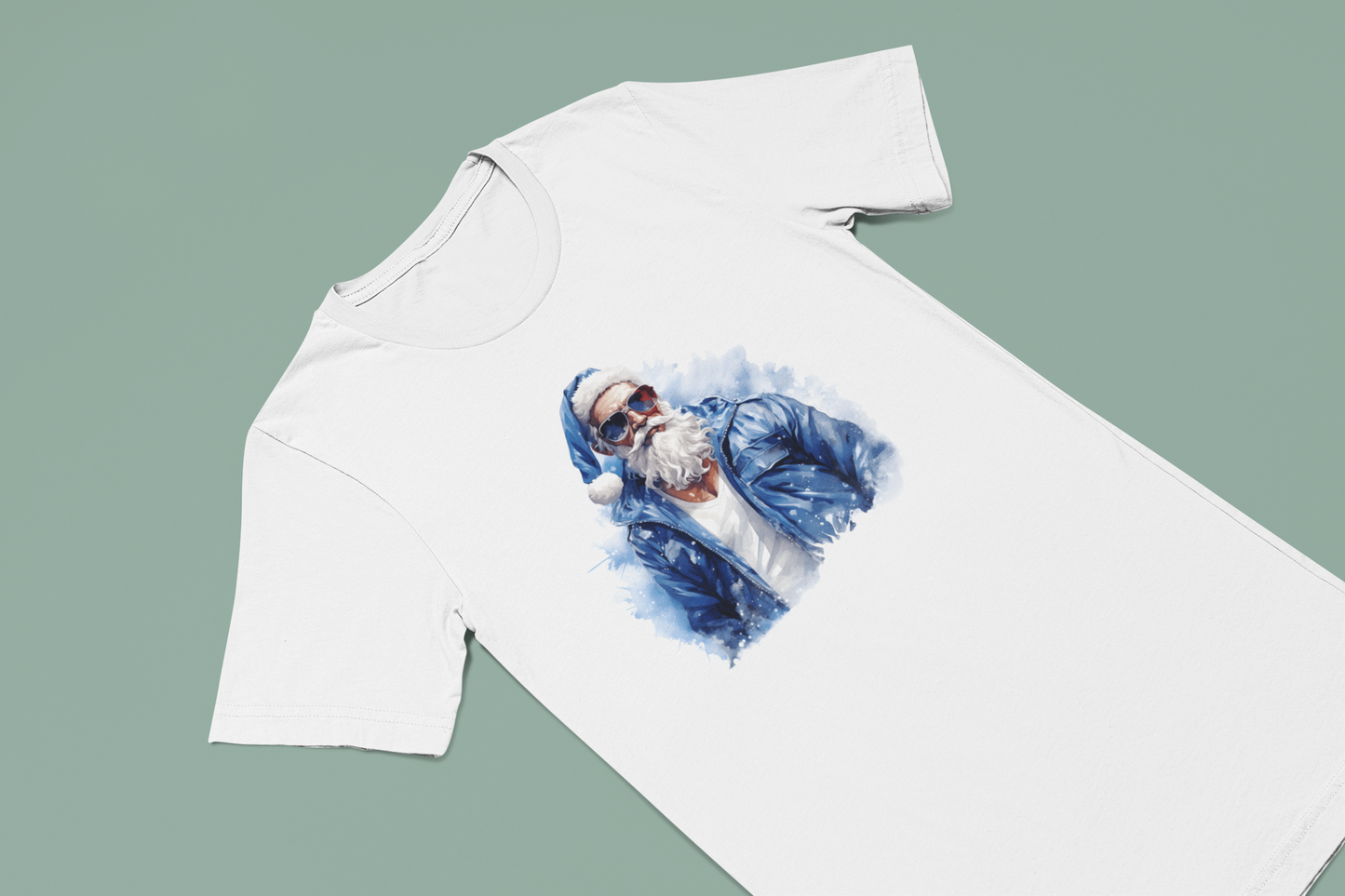 Adult Cool Blue Santa T-Shirt