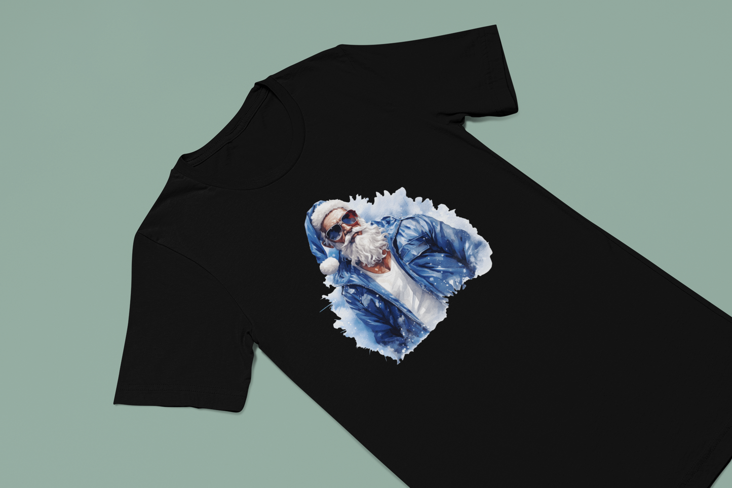 Adult Cool Blue Santa T-Shirt