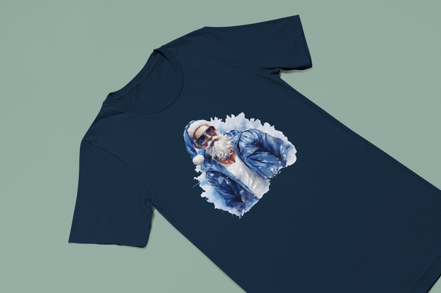Adult Cool Blue Santa T-Shirt