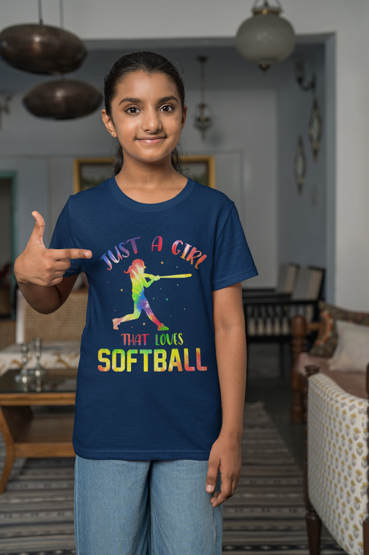 Just A Girl That Loves Softball Youth Short Sleeve T-Shirt
