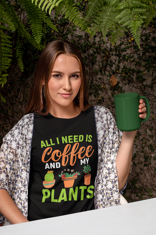 All I Need Is Coffee And My Plants Unisex t-shirt