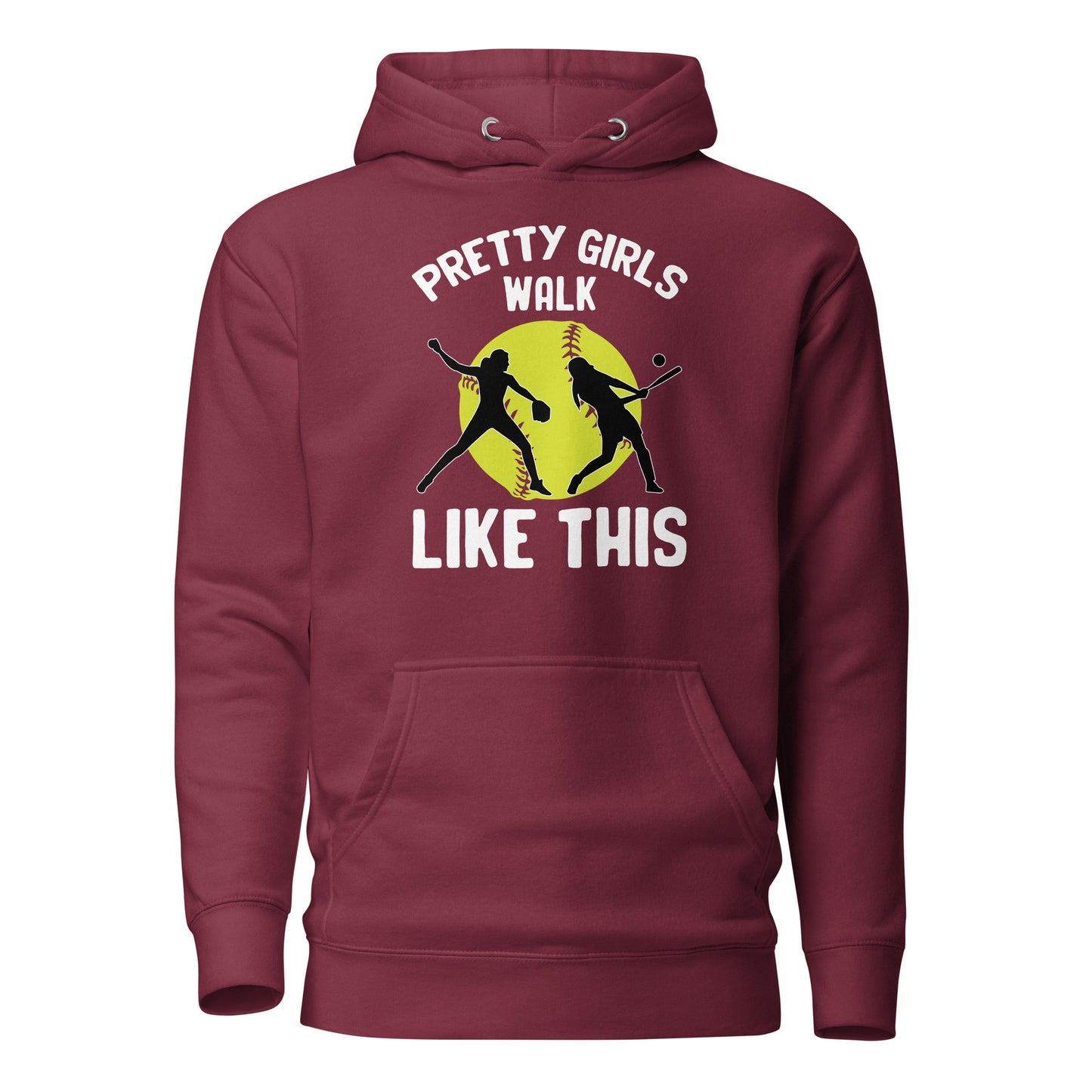 Pretty Girls Walk Softball Adult Unisex Hoodie