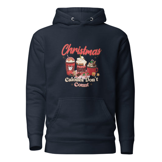 Christmas Calories Don't Count Red Design Unisex Hoodie