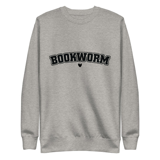 Bookworm Black Lettering Unisex Premium Crew Neck Sweatshirt