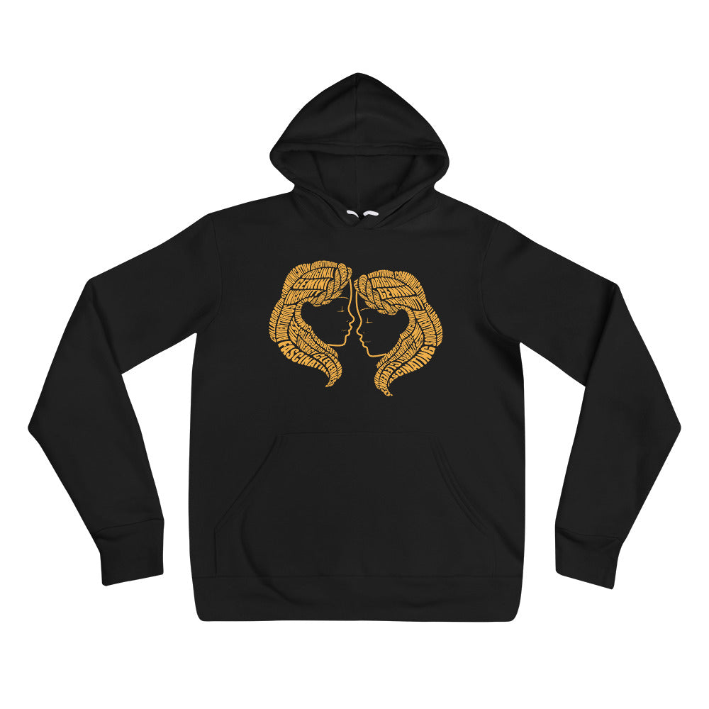 Gemini Twins Characteristics Unisex hoodie - Gold