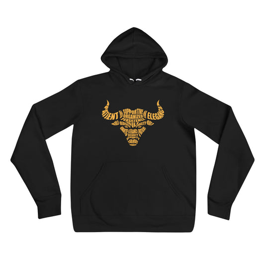 Taurus Bull Characteristics Unisex Hoodie - Gold