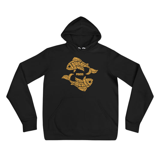 Pisces Fish Characteristics Unisex Hoodie - Gold