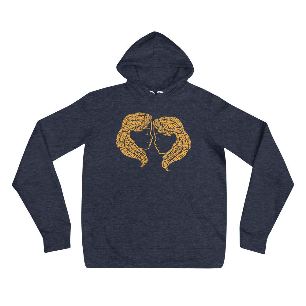 Gemini Twins Characteristics Unisex hoodie - Gold