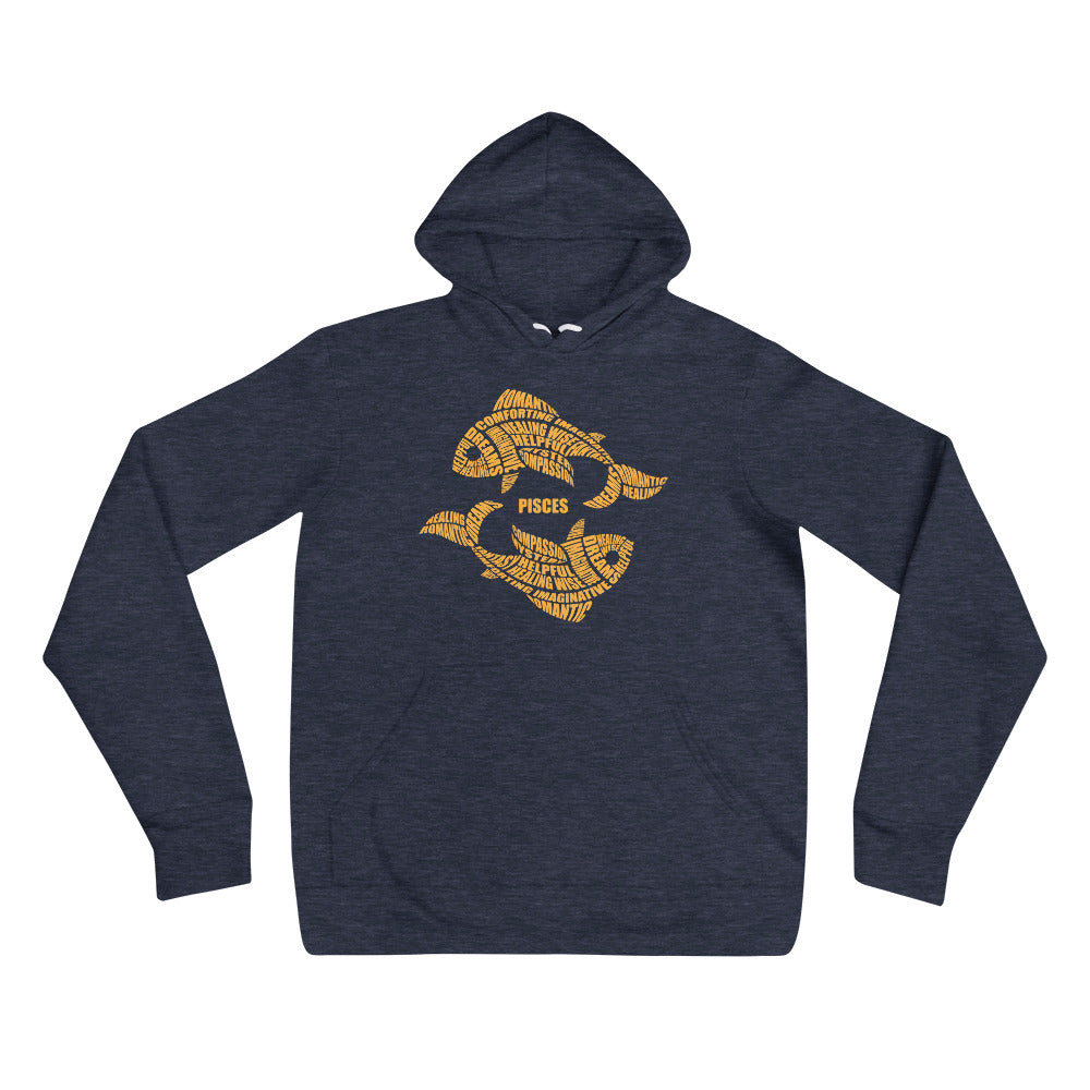 Pisces Fish Characteristics Unisex Hoodie - Gold