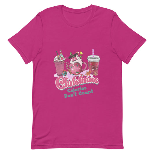 Christmas Calories Don't Count Pink Design Unisex t-shirt