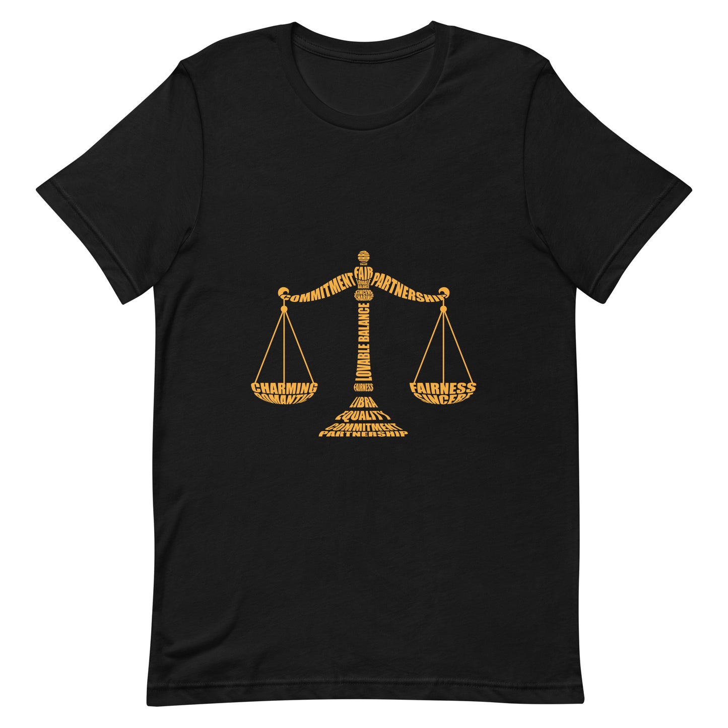 Libra Scales Characteristics Unisex t-shirt - Gold