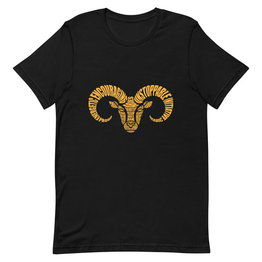 Aries Ram Characteristics Unisex t-shirt - Gold