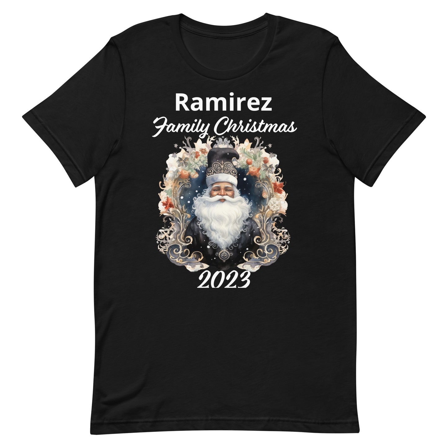Personalized Latino Santa Family Christmas Adult Unisex t-shirt