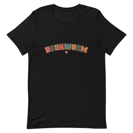 Bookworm Multicolored Letters Adult Unisex t-shirt