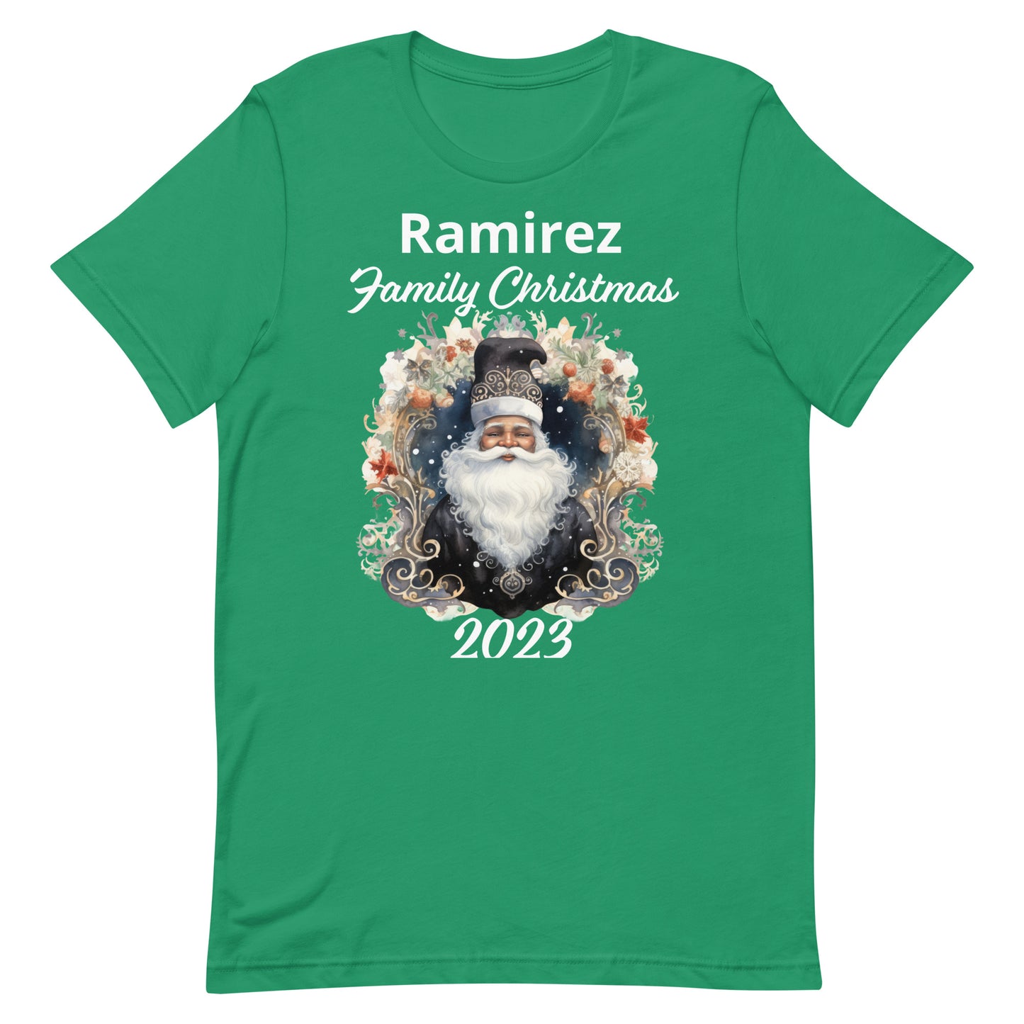 Personalized Latino Santa Family Christmas Adult Unisex t-shirt