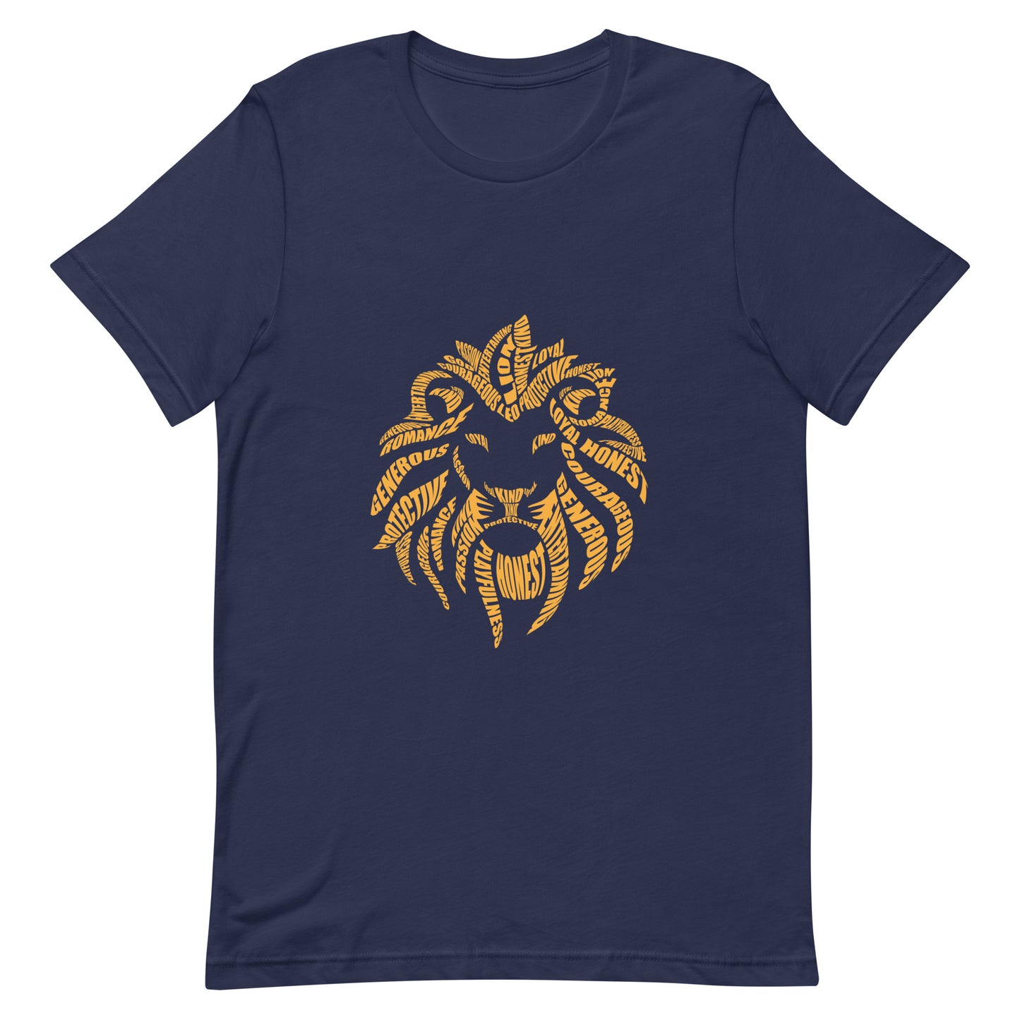 Leo Lion Characteristics in Gold Unisex t-shirt