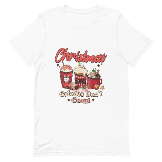 Christmas Calories Don't Count Red Design Unisex t-shirt