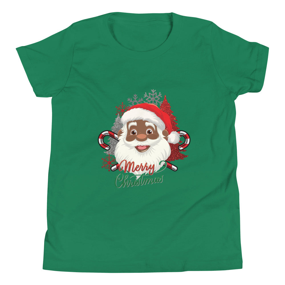 Merry Christmas Red Hat Santa Youth Short Sleeve T-Shirt