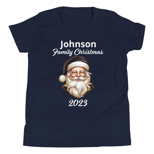 Personalized Santa Family Christmas Youth Short Sleeve T-Shirt